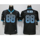 Youth Nike Carolina Panthers #88 Greg Olsen Drift Fashion Black Jerseys