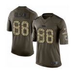 Youth Nike Carolina Panthers #88 Greg Olsen Limited Green Salute to Service NFL Jersey