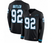 Youth Nike Carolina Panthers #92 Vernon Butler Limited Black Therma Long Sleeve NFL Jersey