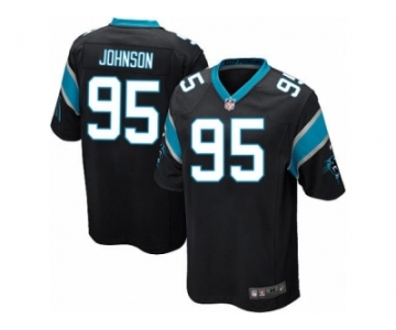 Youth Nike Carolina Panthers #95 Charles Johnson Limited Black Team Color NFL Jersey