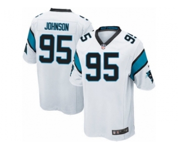 Youth Nike Carolina Panthers #95 Charles Johnson Limited White NFL Jersey