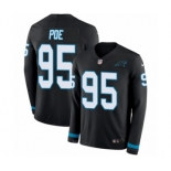 Youth Nike Carolina Panthers #95 Dontari Poe Limited Black Therma Long Sleeve NFL Jersey