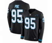 Youth Nike Carolina Panthers #95 Dontari Poe Limited Black Therma Long Sleeve NFL Jersey