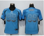 Youth Nike Carolina Panthers #99 Kawann Shor Drift Fashion Blue Jerseys