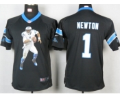 nike youth nfl jerseys carolina panthers #1 newton black[portrait fashion]