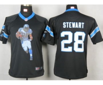 nike youth nfl jerseys carolina panthers #28 stewart black[portrait fashion]