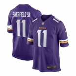 Men Nike Minnesota Vikings #11 Sherfield sr Game Purple Team Color NFL Jerse