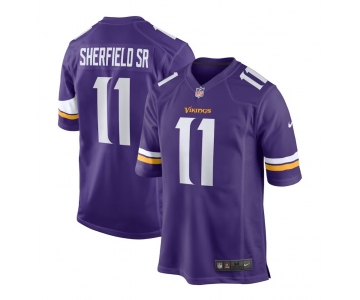 Men Nike Minnesota Vikings #11 Sherfield sr Game Purple Team Color NFL Jerse