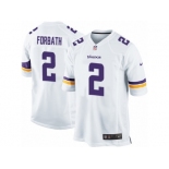 Men Nike Minnesota Vikings #2 Kai Forbath Game White NFL Jersey