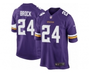 Men Nike Minnesota Vikings #24 Tramaine Brock Game Purple Team Color NFL Jersey