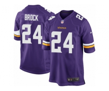 Men Nike Minnesota Vikings #24 Tramaine Brock Game Purple Team Color NFL Jersey