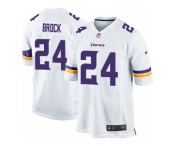 Men Nike Minnesota Vikings #24 Tramaine Brock Game White NFL Jersey