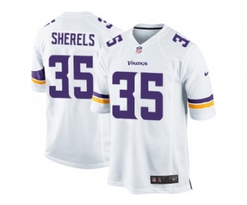 Men's Nike Minnesota Vikings #35 Marcus Sherels White Game NFL Jersey