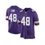 Men's Nike Minnesota Vikings #48 Zach Line Game Purple Team Color NFL Jersey