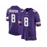 Men's Nike Minnesota Vikings #8 Sam Bradford Game Purple Team Color NFL Jersey