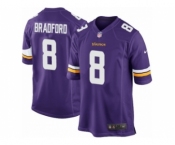 Men's Nike Minnesota Vikings #8 Sam Bradford Game Purple Team Color NFL Jersey