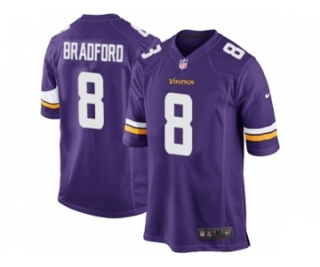 Men's Nike Minnesota Vikings #8 Sam Bradford Game Purple Team Color NFL Jersey