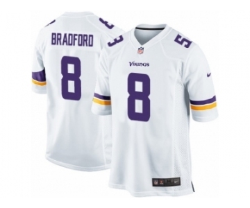 Men's Nike Minnesota Vikings #8 Sam Bradford Game White NFL Jersey