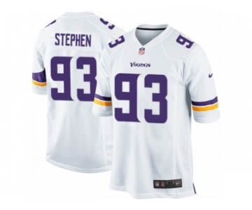 Men's Nike Minnesota Vikings #93 Shamar Stephen Game White NFL Jersey