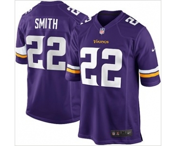 nike nfl jerseys minnesota vikings #22 smith purple[game]