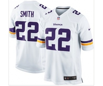 nike nfl jerseys minnesota vikings #22 smith white[game]