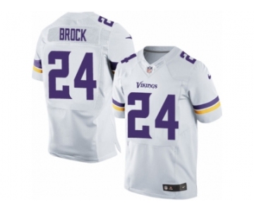 Men Nike Minnesota Vikings #24 Tramaine Brock Elite White NFL Jersey