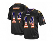 Men's Nike Minnesota Vikings #14 Stefon Diggs Elite Black USA Flag Fashion NFL Jersey