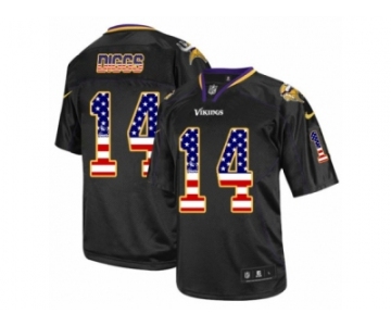 Men's Nike Minnesota Vikings #14 Stefon Diggs Elite Black USA Flag Fashion NFL Jersey