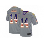 Men's Nike Minnesota Vikings #14 Stefon Diggs Elite Grey USA Flag Fashion NFL Jersey