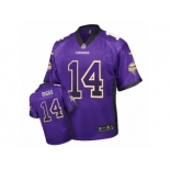 Men's Nike Minnesota Vikings #14 Stefon Diggs Elite Purple Drift Fashion NFL Jersey