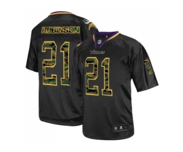 Men's Nike Minnesota Vikings #21 Josh Robinson Elite Black Camo Fashion Jersey