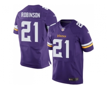 Men's Nike Minnesota Vikings #21 Josh Robinson Purple Stitched NFL Elite Jersey