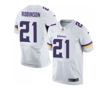 Men's Nike Minnesota Vikings #21 Josh Robinson White Stitched NFL Elite Jersey