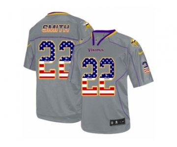 Men's Nike Minnesota Vikings #22 Harrison Smith Elite Grey USA Flag Fashion NFL Jersey