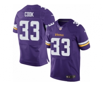 Men's Nike Minnesota Vikings #33 Dalvin Cook Elite Purple Team Color NFL Jersey