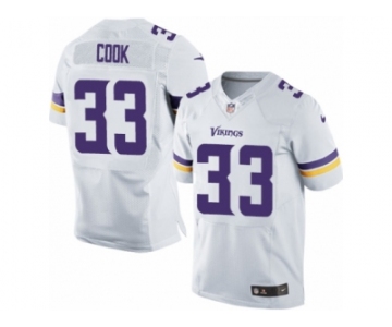 Men's Nike Minnesota Vikings #33 Dalvin Cook Elite White NFL Jersey