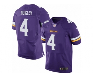 Men's Nike Minnesota Vikings #4 Ryan Quigley Elite Purple Team Color NFL Jersey