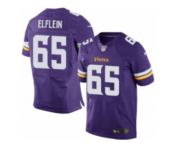 Men's Nike Minnesota Vikings #65 Pat Elflein Elite Purple Team Color NFL Jersey