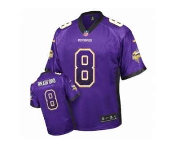 Men's Nike Minnesota Vikings #8 Sam Bradford Elite Purple Drift Fashion NFL Jersey