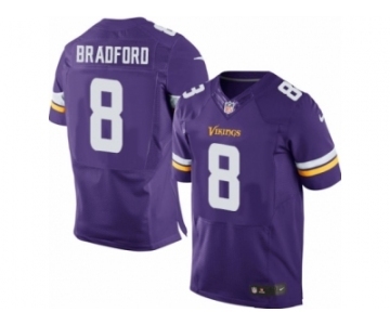 Men's Nike Minnesota Vikings #8 Sam Bradford Elite Purple Team Color NFL Jersey