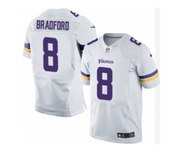 Men's Nike Minnesota Vikings #8 Sam Bradford Elite White NFL Jersey