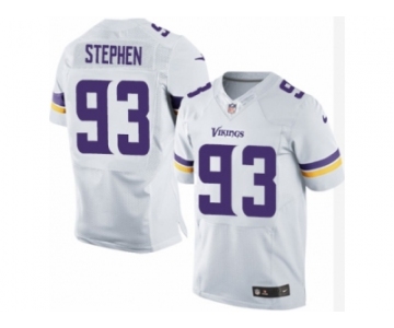 Men's Nike Minnesota Vikings #93 Shamar Stephen Elite White NFL Jersey