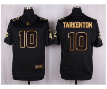 Nike Minnesota Vikings #10 Fran Tarkenton black Pro Line Gold Collection Jersey[Elite]