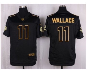 Nike Minnesota Vikings #11 Mike Wallace black Pro Line Gold Collection Jersey[Elite]