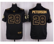 Nike Minnesota Vikings #28 Adrian Peterson black Pro Line Gold Collection Jersey[Elite]