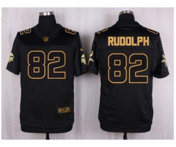 Nike Minnesota Vikings #82 Kyle Rudolph black Pro Line Gold Collection Jersey[Elite]