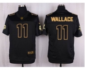 nike nfl jerseys minnesota vikings #11 mike wallace black gold collection[Elite]