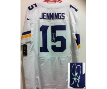 nike nfl jerseys minnesota vikings #15 jennings white[Elite signature]