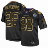 nike nfl jerseys minnesota vikings #28 peterson black[Elite lights out 50th Patch]