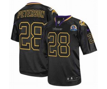 nike nfl jerseys minnesota vikings #28 peterson black[Elite lights out 50th Patch]